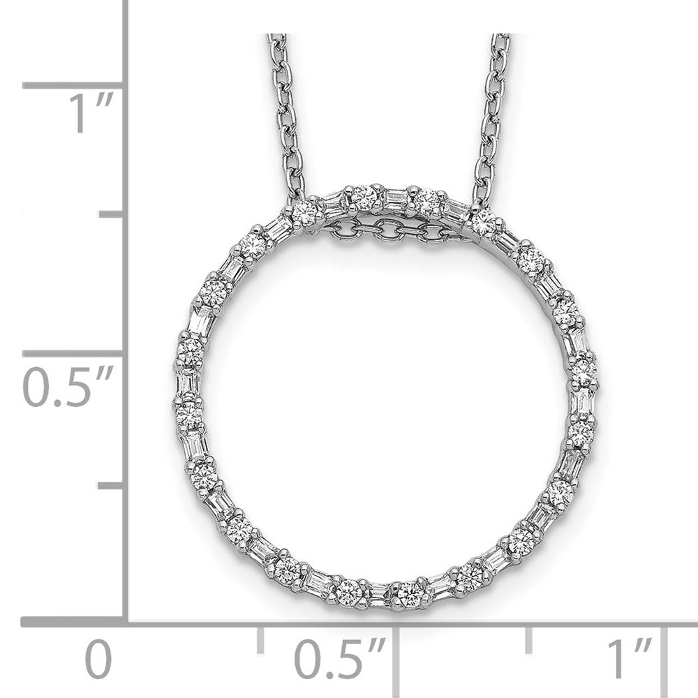14k White Gold Real Diamond Circle Necklace