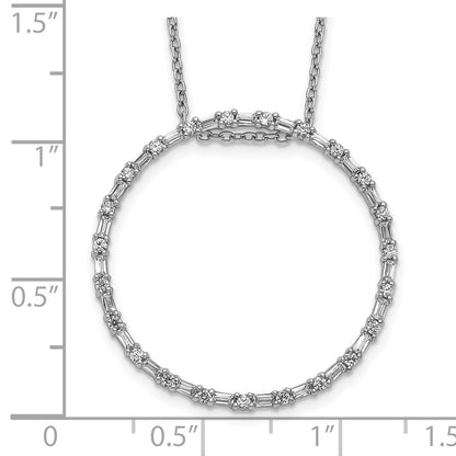 14k White Gold Real Diamond Circle Necklace