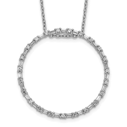 14k White Gold Real Diamond Circle Necklace