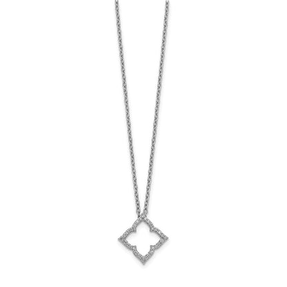 14k White Gold Real Diamond 18 inch Necklace