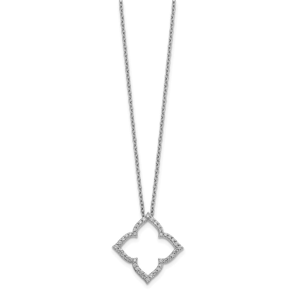 14k White Gold Real Diamond 18 inch Necklace