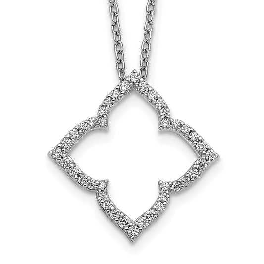 14k White Gold Real Diamond 18 inch Necklace