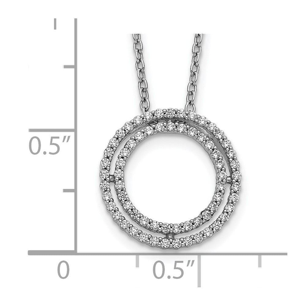 14k White Gold Real Diamond Circle Necklace