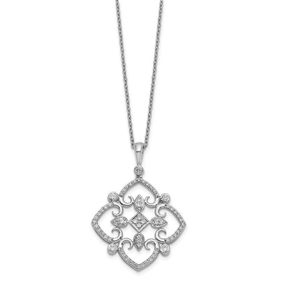 14k White Gold Real Diamond Vintage 18 inch Necklace