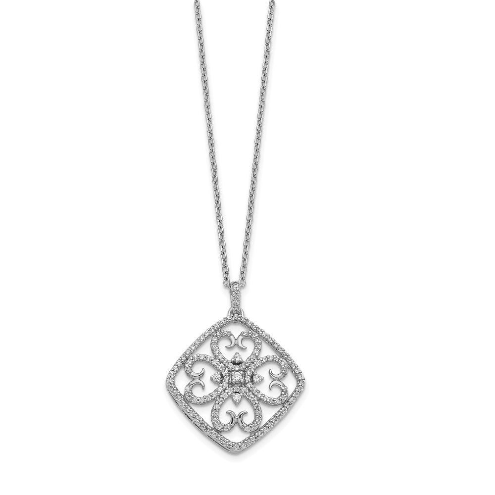 14k White Gold Real Diamond Vintage Necklace