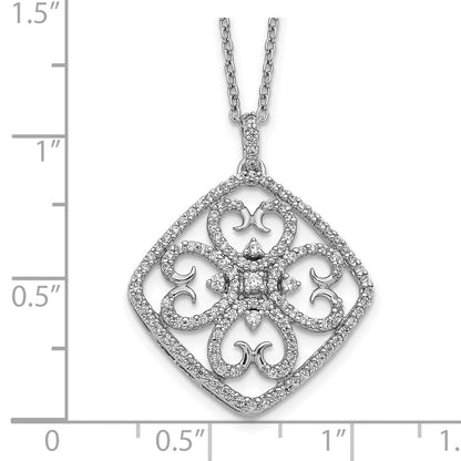 14k White Gold Real Diamond Vintage Necklace