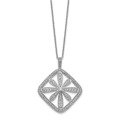 14k White Gold Real Diamond Vintage Necklace