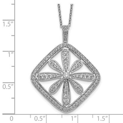 14k White Gold Real Diamond Vintage Necklace