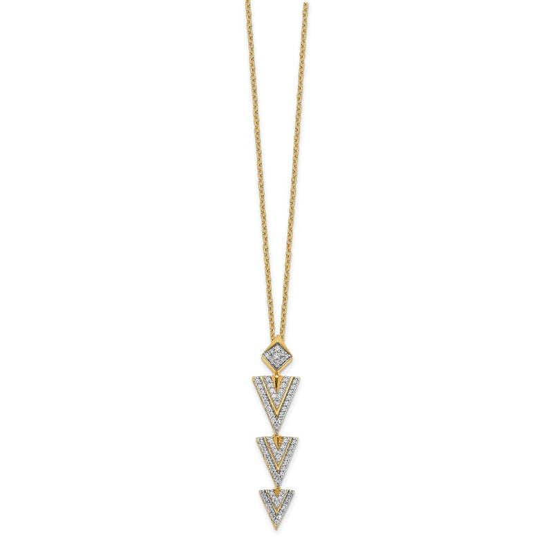 14K Yellow Gold Real Diamond 18 inch Necklace