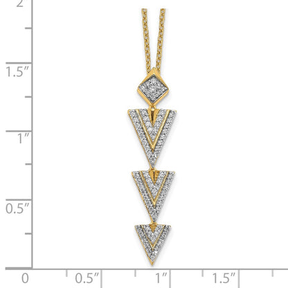 14K Yellow Gold Real Diamond 18 inch Necklace