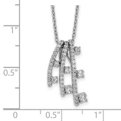 14k White Gold Real Diamond Necklace