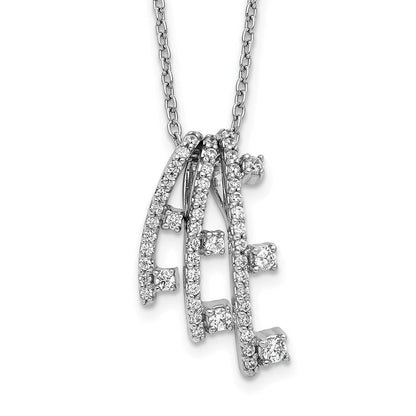 14k White Gold Real Diamond Necklace