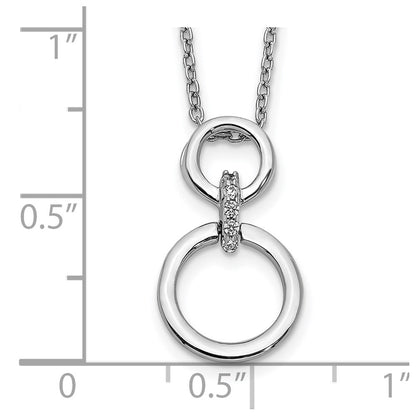 14k White Gold Real Diamond Circles Necklace