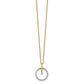 14k Two-Tone Gold Real Diamond Circle 18 inch Necklace