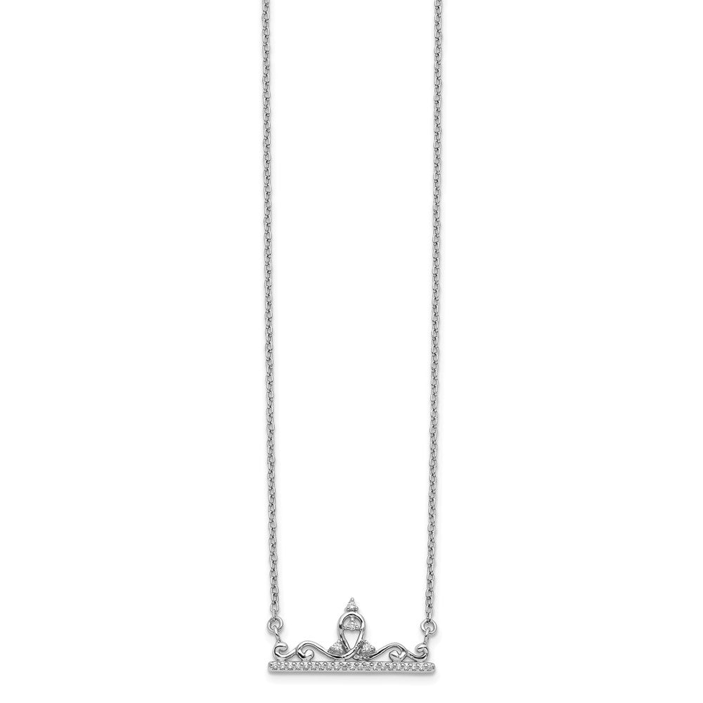 14k White Gold Real Diamond Tiara Necklace