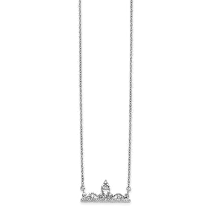 14k White Gold Real Diamond Tiara Necklace