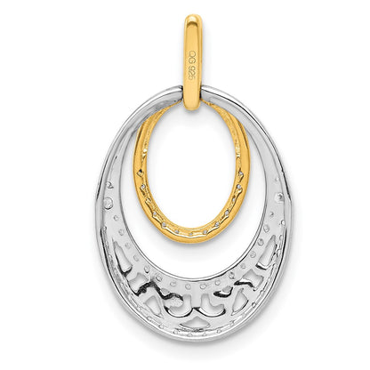 14k Two-Tone Gold 1/4ct. Real Diamond Fancy Ovals Pendant
