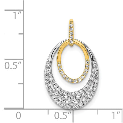 14k Two-Tone Gold 1/4ct. Real Diamond Fancy Ovals Pendant