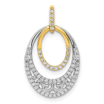 14k Two-Tone Gold 1/4ct. Real Diamond Fancy Ovals Pendant