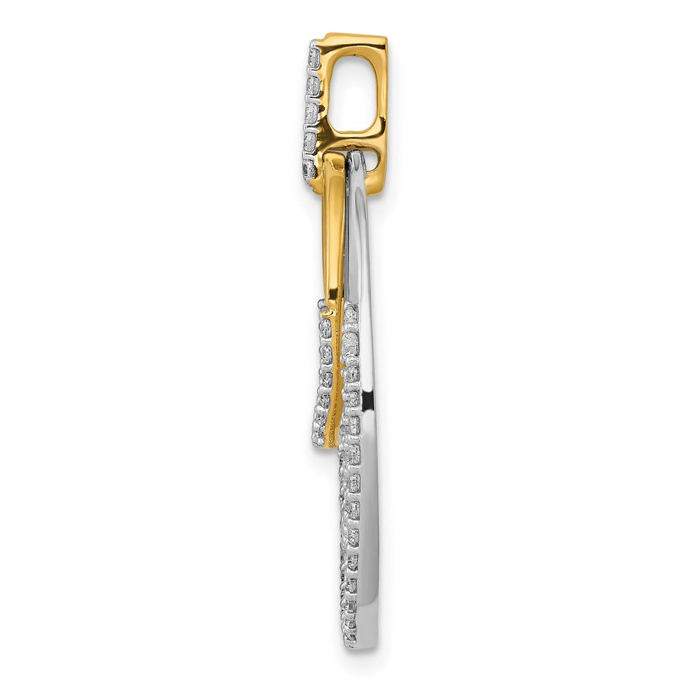 14k Two-Tone Gold 1/2ct. Real Diamond Fancy Ovals Pendant