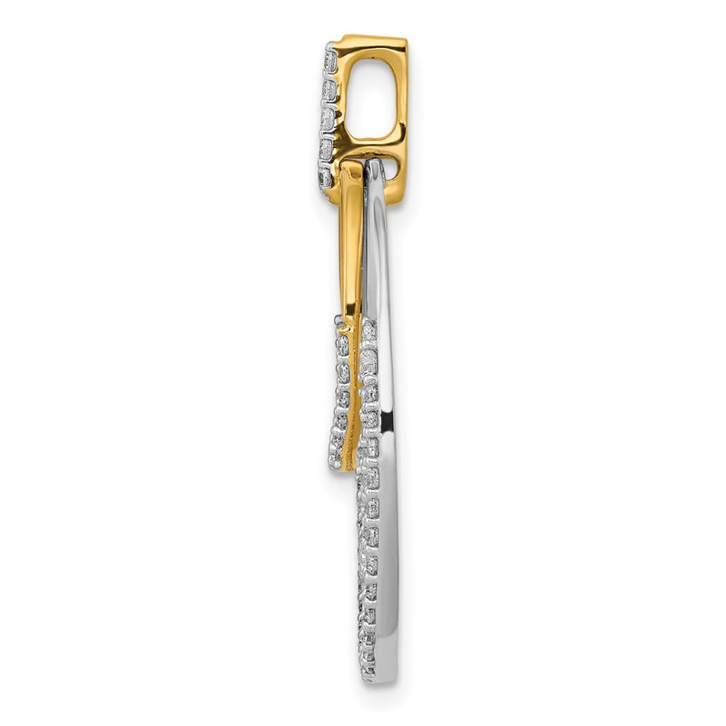 14k Two-Tone Gold 1/2ct. Real Diamond Fancy Ovals Pendant