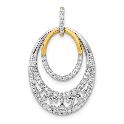 14k Two-Tone Gold 1/2ct. Real Diamond Fancy Ovals Pendant