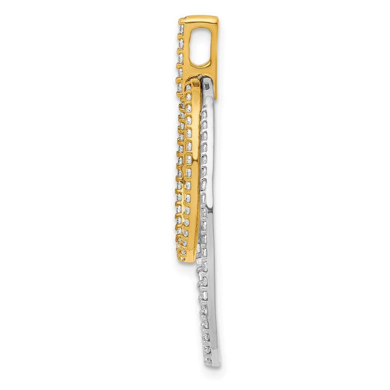 14k Two-Tone Gold 1/2ct. Real Diamond Double Oval Pendant