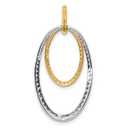 14k Two-Tone Gold 1/2ct. Real Diamond Double Oval Pendant