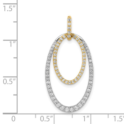 14k Two-Tone Gold 1/2ct. Real Diamond Double Oval Pendant