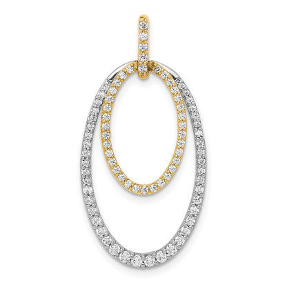 14k Two-Tone Gold 1/2ct. Real Diamond Double Oval Pendant
