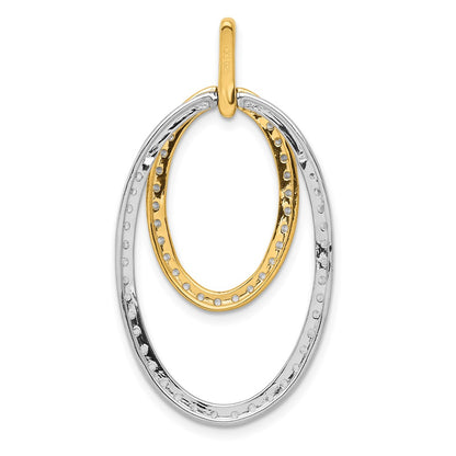 14k Two-Tone Gold 1ct. Real Diamond Double Oval Pendant