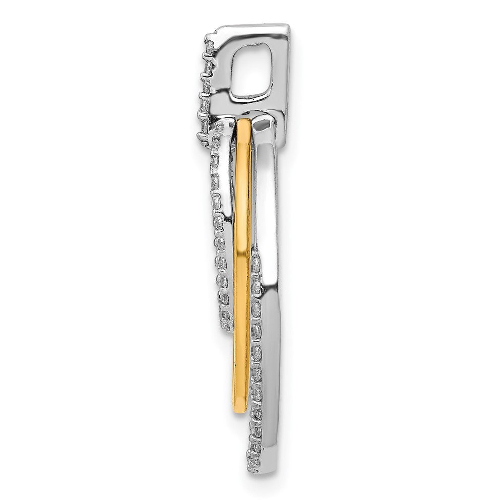 14k Two-Tone Gold 1/4ct. Real Diamond Fancy Triple Oval Pendant