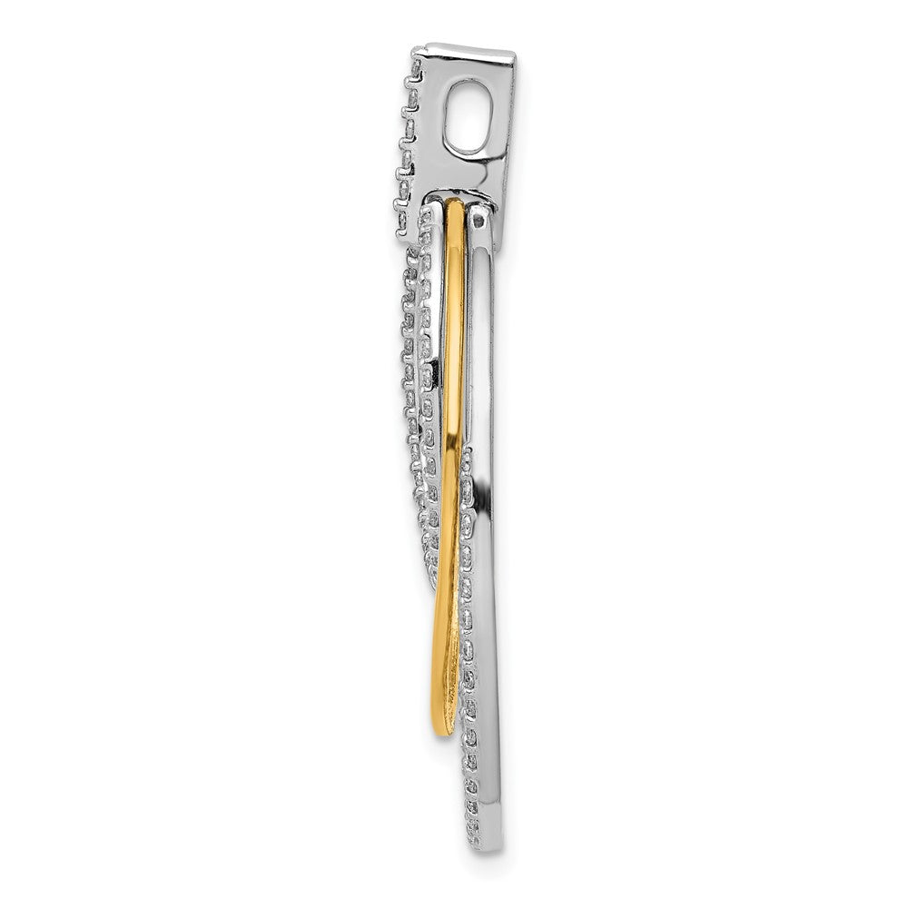 14k Two-Tone Gold 1/2ct. Real Diamond Fancy Triple Oval Pendant