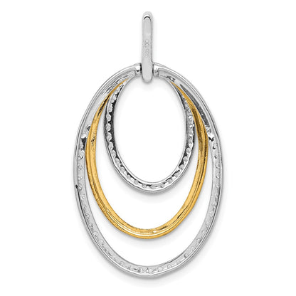 14k Two-Tone Gold 1/2ct. Real Diamond Fancy Triple Oval Pendant
