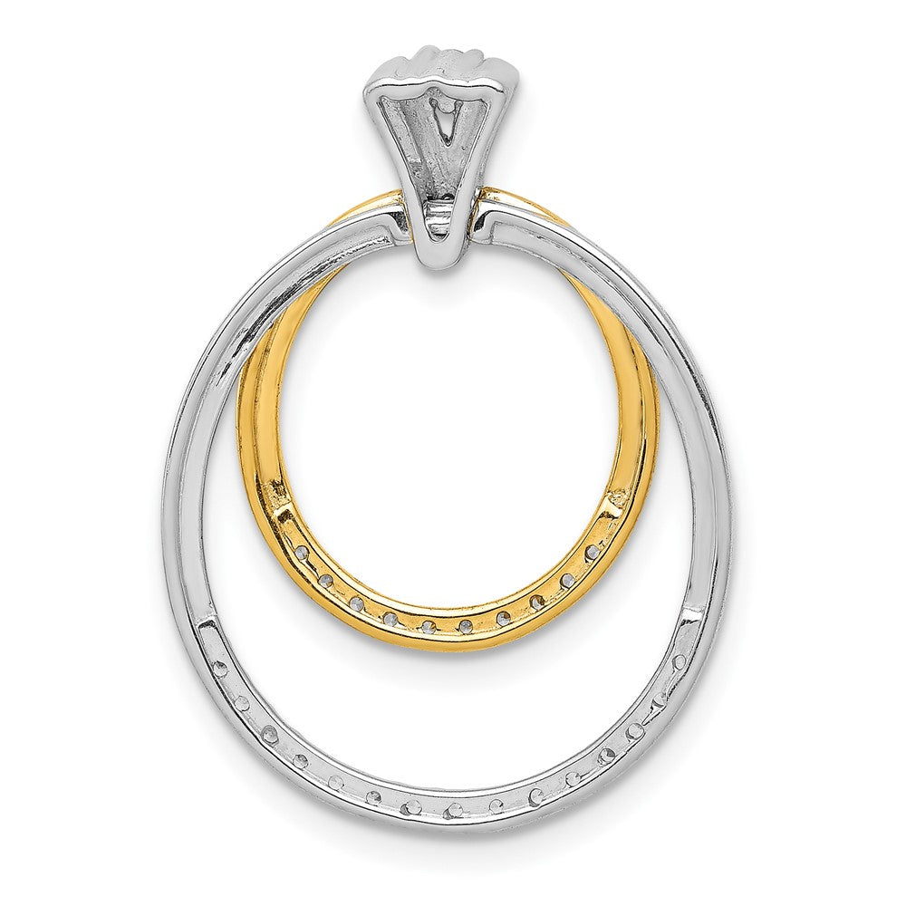 14k Two-Tone Gold 1/4ct. Real Diamond Fancy Double Circle Pendant