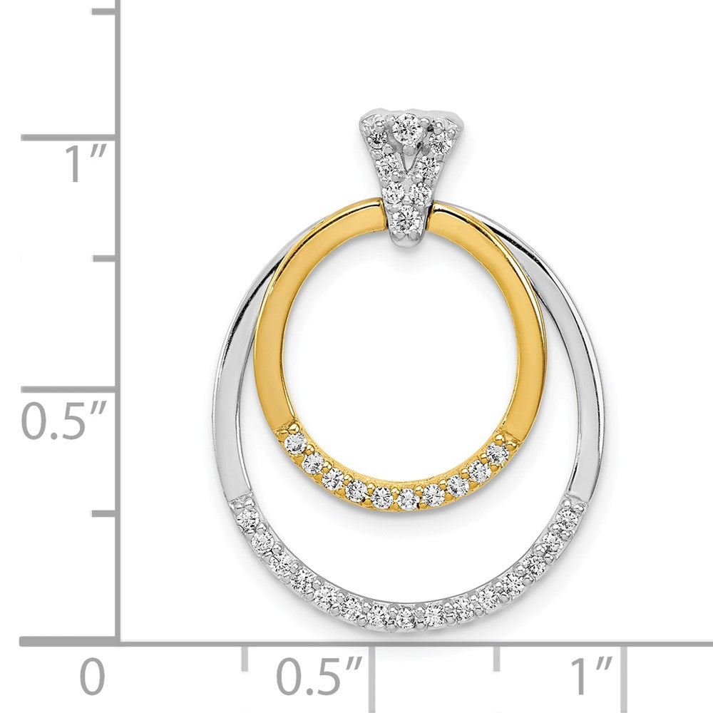 14k Two-Tone Gold 1/4ct. Real Diamond Fancy Double Circle Pendant