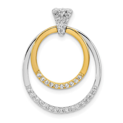 14k Two-Tone Gold 1/4ct. Real Diamond Fancy Double Circle Pendant