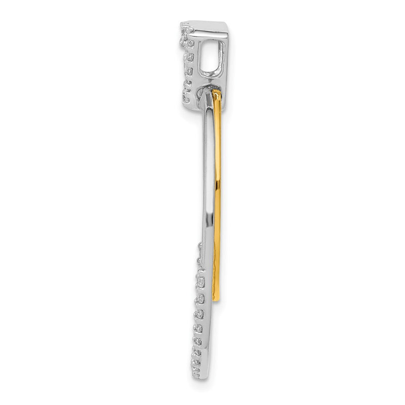 14k Two-Tone Gold 1/2ct. Real Diamond Fancy Double Circle Pendant