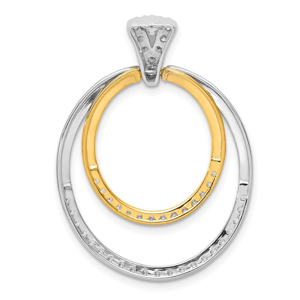 14k Two-Tone Gold 1/2ct. Real Diamond Fancy Double Circle Pendant