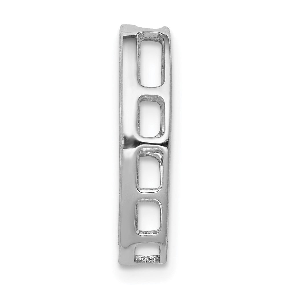 14k White Gold 1/4ct. Real Diamond Channel Set Oval Chain Slide