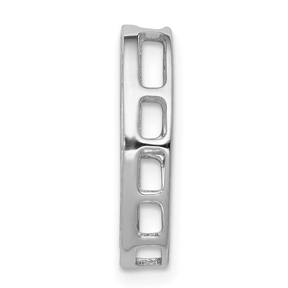14k White Gold 1/4ct. Real Diamond Channel Set Oval Chain Slide