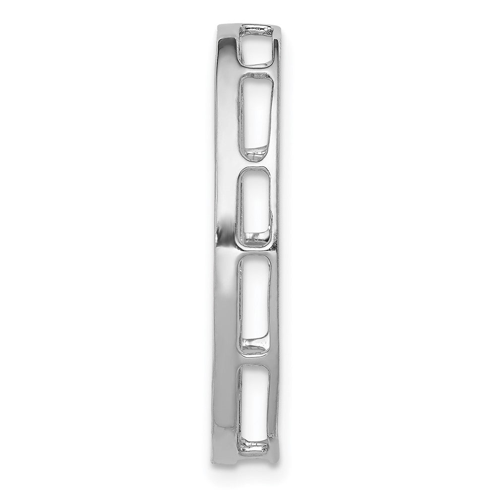 14k White Gold 1/2ct. Real Diamond Channel Set Oval Chain Slide