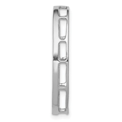14k White Gold 1/2ct. Real Diamond Channel Set Oval Chain Slide