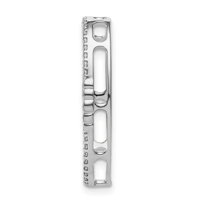 14k White Gold 1/4ct. Real Diamond Oval Chain Slide