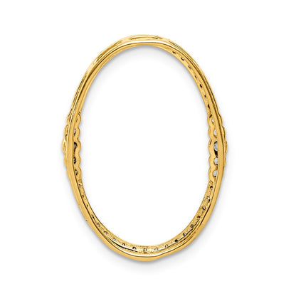 14k White Gold 1/4ct. Real Diamond Oval Chain Slide
