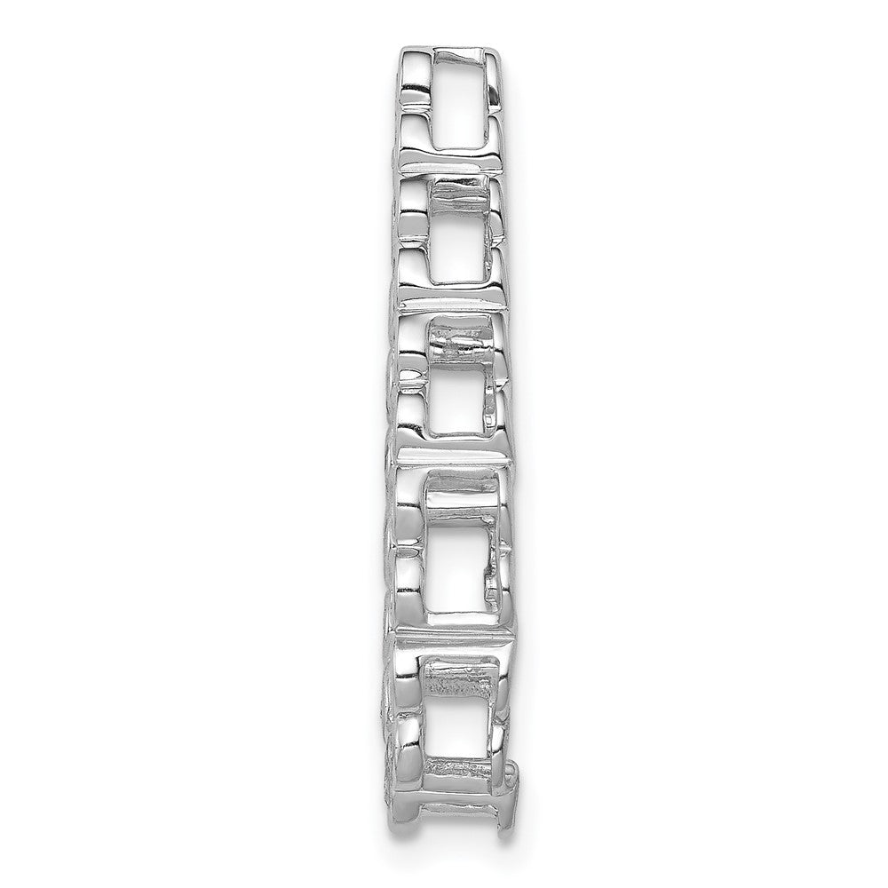 14k White Gold 1/4ct. Real Diamond Teardrop Chain Slide