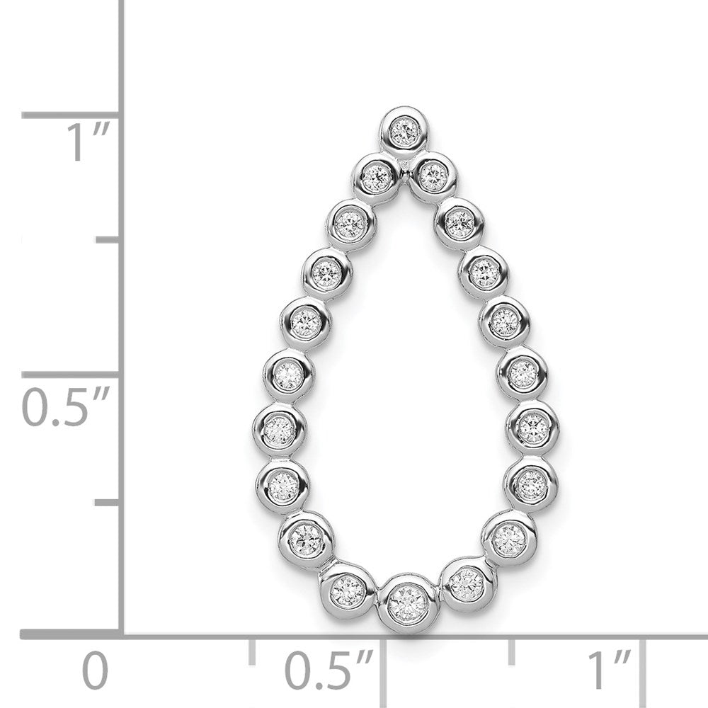 14k White Gold 1/4ct. Real Diamond Teardrop Chain Slide
