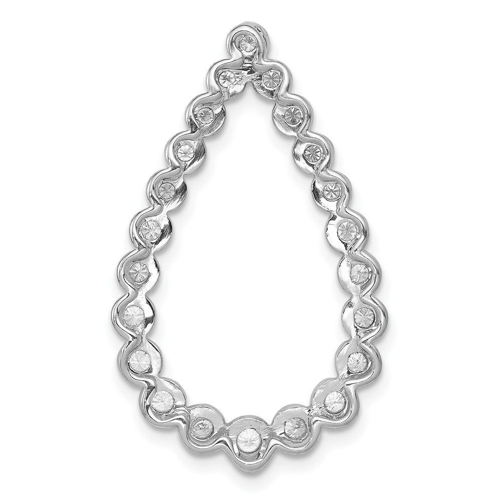 14k White Gold 1/2ct. Real Diamond Teardrop Chain Slide