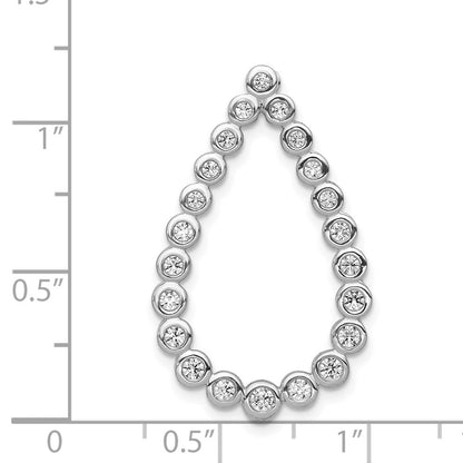 14k White Gold 1/2ct. Real Diamond Teardrop Chain Slide