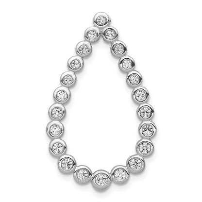 14k White Gold 1/2ct. Real Diamond Teardrop Chain Slide